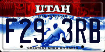 UT license plate F293RB