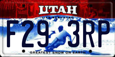 UT license plate F293RP
