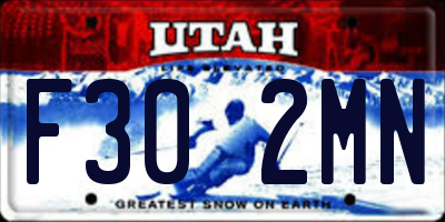 UT license plate F302MN
