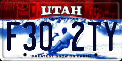 UT license plate F302TY
