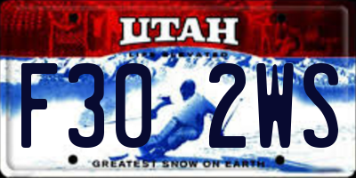 UT license plate F302WS