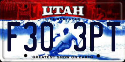 UT license plate F303PT