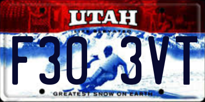 UT license plate F303VT