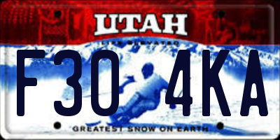 UT license plate F304KA