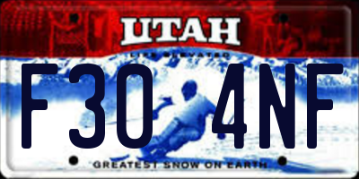 UT license plate F304NF