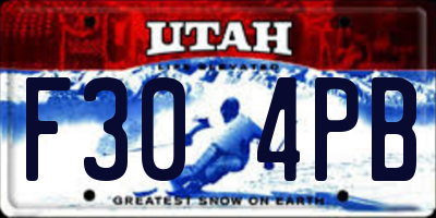 UT license plate F304PB