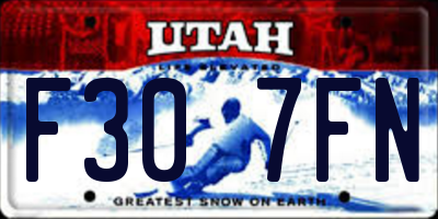 UT license plate F307FN