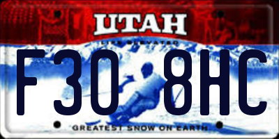UT license plate F308HC