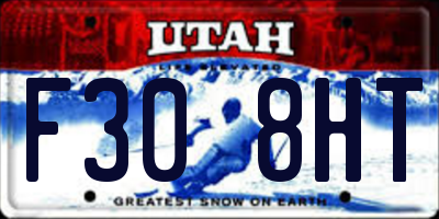 UT license plate F308HT