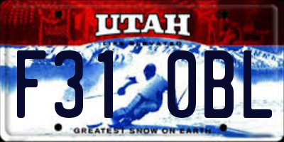 UT license plate F310BL