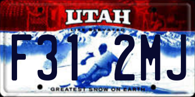 UT license plate F312MJ