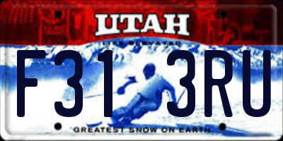 UT license plate F313RU