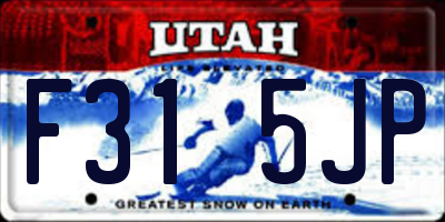 UT license plate F315JP
