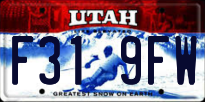 UT license plate F319FW