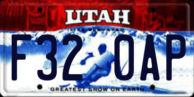 UT license plate F320AP