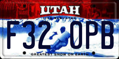 UT license plate F320PB