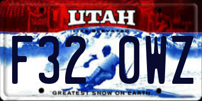 UT license plate F320WZ