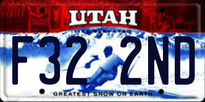 UT license plate F322ND