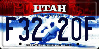 UT license plate F322OF