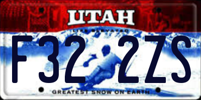 UT license plate F322ZS
