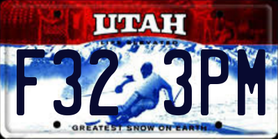 UT license plate F323PM