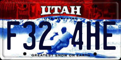UT license plate F324HE