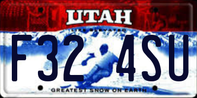 UT license plate F324SU