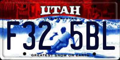 UT license plate F325BL