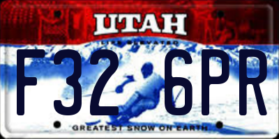 UT license plate F326PR