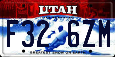 UT license plate F326ZM