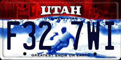 UT license plate F327WI