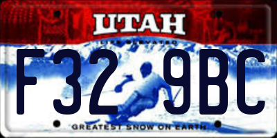 UT license plate F329BC