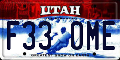 UT license plate F330ME