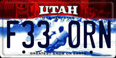 UT license plate F330RN