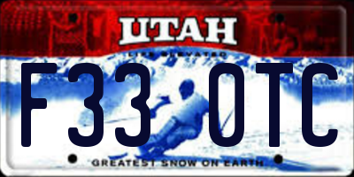 UT license plate F330TC