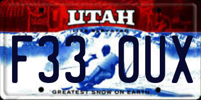 UT license plate F330UX
