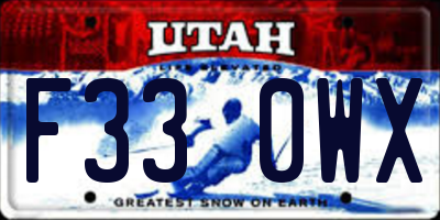 UT license plate F330WX
