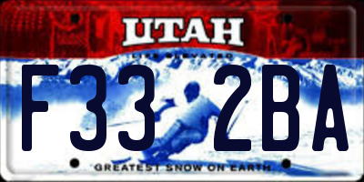 UT license plate F332BA