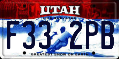 UT license plate F332PB