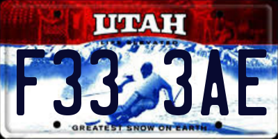 UT license plate F333AE