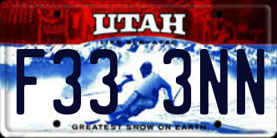UT license plate F333NN
