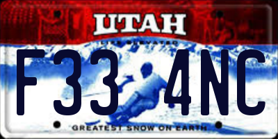 UT license plate F334NC