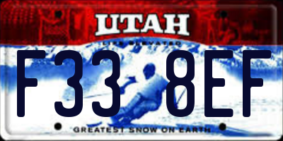 UT license plate F338EF