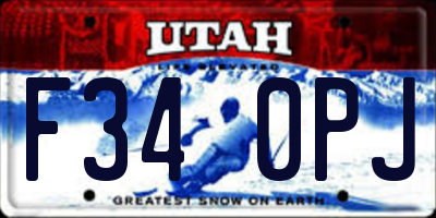 UT license plate F340PJ