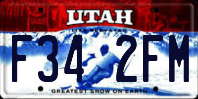 UT license plate F342FM