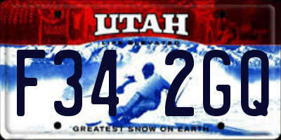UT license plate F342GQ