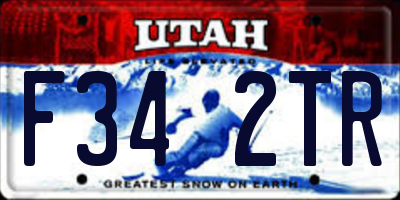 UT license plate F342TR