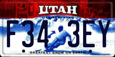 UT license plate F343EY