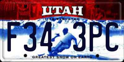 UT license plate F343PC
