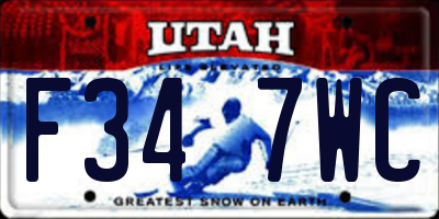 UT license plate F347WC